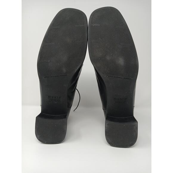 Munro Women Boots Size 11 Black Leather Ankle Booties Side Zip Comfort Shoes Y2k - Picture 11 of 13